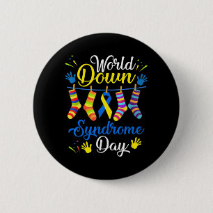 World Down Syndrome Day Awareness Socks 21 maart Ronde Button 5,7 Cm