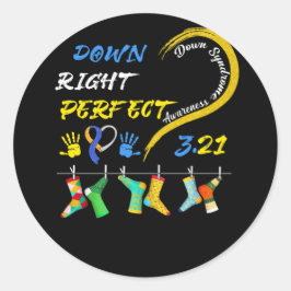 World Down Syndrome Day Awareness Socks 21 maart Ronde Sticker
