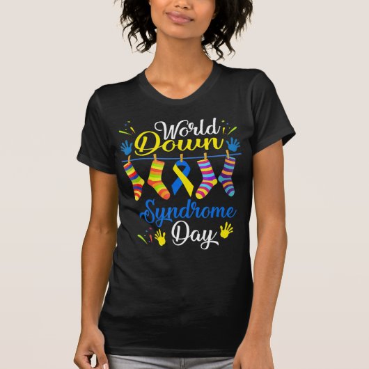 World Down Syndrome Day Awareness Socks 21 maart T-shirt (Voorkant)