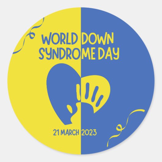 World Down Syndrome Day Classic Round Sticker (Voorkant)