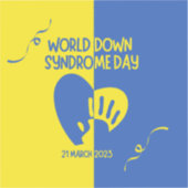World Down Syndrome Day Custom-Cut Vinyl Sticker (Voorkant)