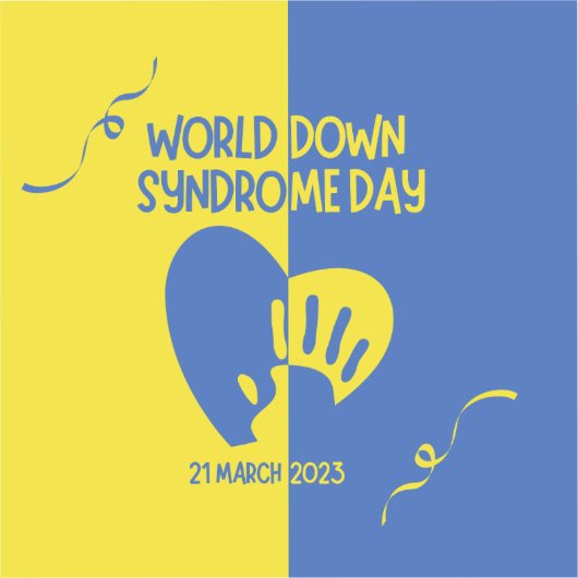 World Down Syndrome Day Custom-Cut Vinyl Sticker (Voorkant)