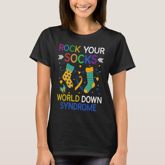World Down Syndrome Day Rock Your Socks Awareness T-shirt (Voorkant)