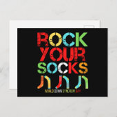 World Down Syndrome Day Rock Your Socks Briefkaart (Voorkant / Achterkant)