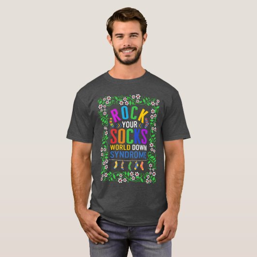 World Down Syndrome Day Rock Your Socks retro T-shirt (Voorkant volledig)