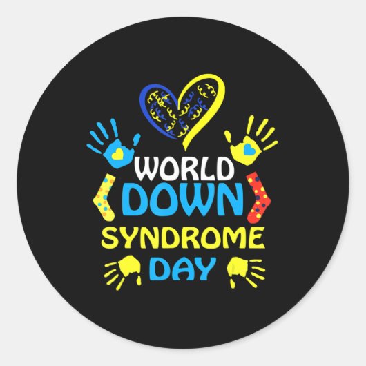 World Down Syndrome Day Support and Awareness 3.2 Ronde Sticker (Voorkant)
