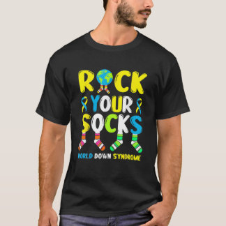 World Down Syndrome Day T Rock Your Socks Awarenes T-shirt