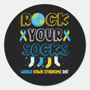 World Down Syndrome Day T Shirt Rock You Socket Aw Ronde Sticker