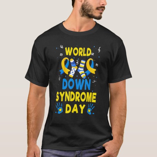 World Down Syndrome Day Trisomy T21 Cute Sokken Do T-shirt (Voorkant)