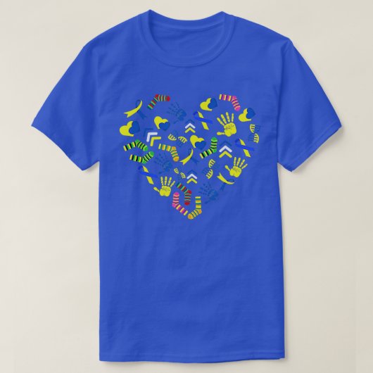 World Down Syndrome Heart Awareness Sokken T-shirt (Design voorkant)