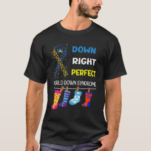 World Down Syndrome Support Kinder Yell Ribbon Blu T-shirt