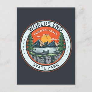 World ds End State Park Pennsylvania Badge Briefkaart