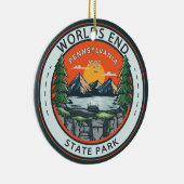 World ds End State Park Pennsylvania Badge Keramisch Ornament (Rechts)