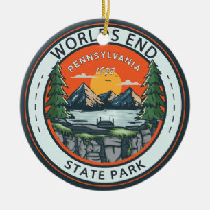 World ds End State Park Pennsylvania Badge Keramisch Ornament