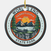 World ds End State Park Pennsylvania Badge Keramisch Ornament (Achterkant)