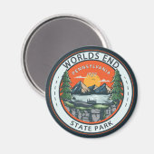 World ds End State Park Pennsylvania Badge Magneet (Voorkant / Achterkant)