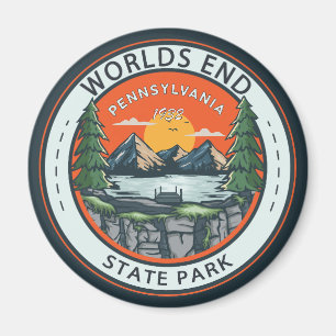 World ds End State Park Pennsylvania Badge Magneet