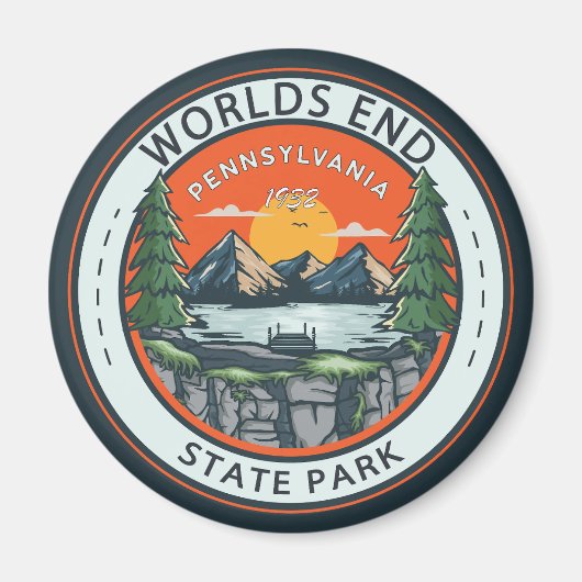 World ds End State Park Pennsylvania Badge Magneet (Voorkant)