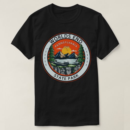 World ds End State Park Pennsylvania Badge T-shirt (Design voorkant)