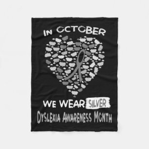 World Dyslexia Awareness Maand we Draag zilver in Fleece Deken