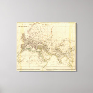 World Eastern Hemisphere Map Canvas Afdruk