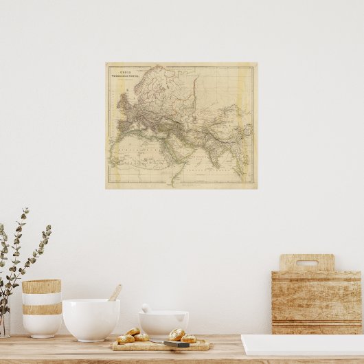 World Eastern Hemisphere Map Poster (Keuken)