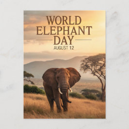World Elephant Day African Savanna Art Briefkaart