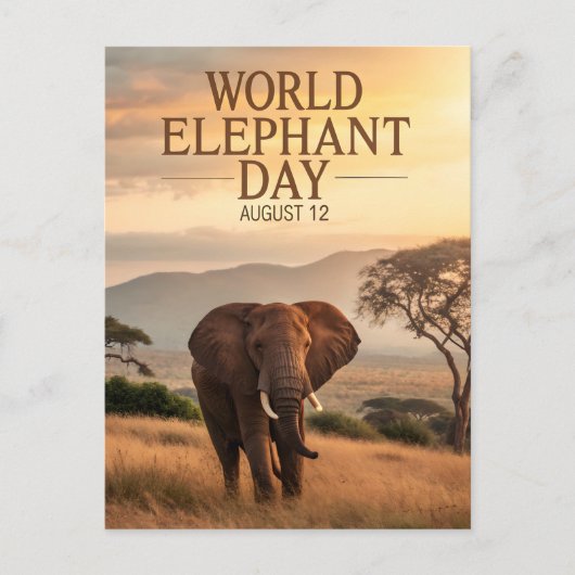 World Elephant Day African Savanna Art Briefkaart (Voorkant)