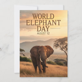 World Elephant Day African Savanna Art Feestdagenkaart