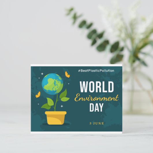 World Environment Day 5 June Planet Earth Briefkaart (Staand voorkant)
