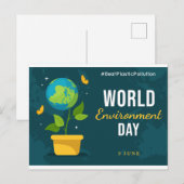 World Environment Day 5 June Planet Earth Briefkaart (Voorkant / Achterkant)