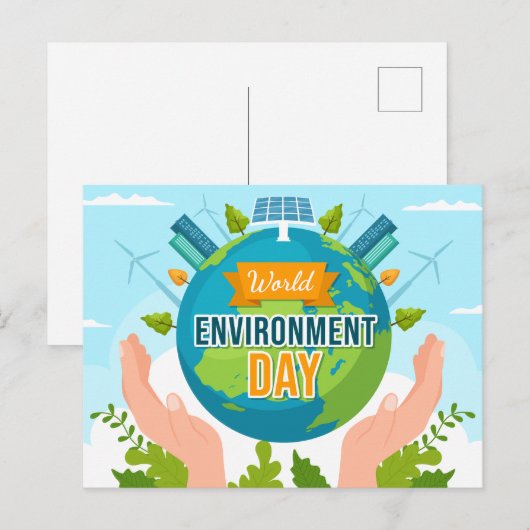 World Environment Day 5 June Planet in our Hands Briefkaart (Voorkant / Achterkant)
