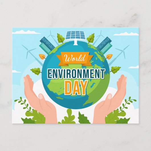 World Environment Day 5 June Planet in our Hands Briefkaart (Voorkant)