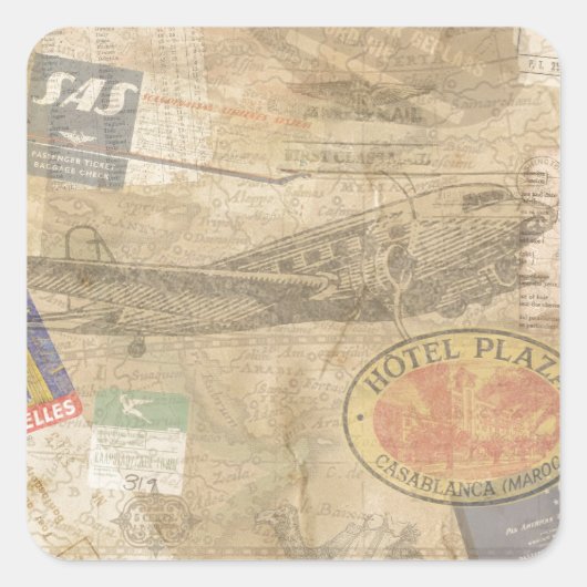 World Explorer Gear Vierkante Sticker (Voorkant)