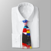 World Flag Global Glitch Abstract Collage  Stropdas (Gebonden)