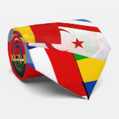 World Flag Global Glitch Abstract Collage  Stropdas (Opgerold)