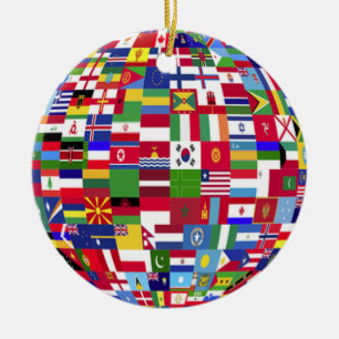 World Flags kerstversiering Keramisch Ornament