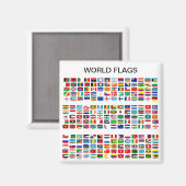 World Flags koelkast magnet (Voorkant / Achterkant)