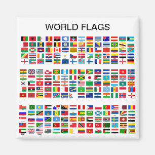 World Flags koelkast magnet