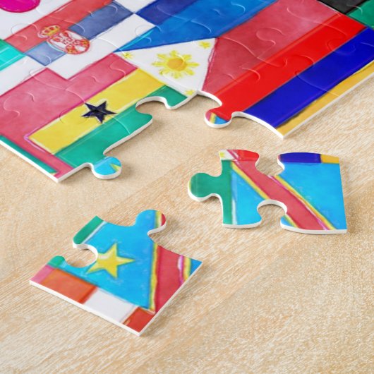 world flags puzzle legpuzzel (Zijkant)