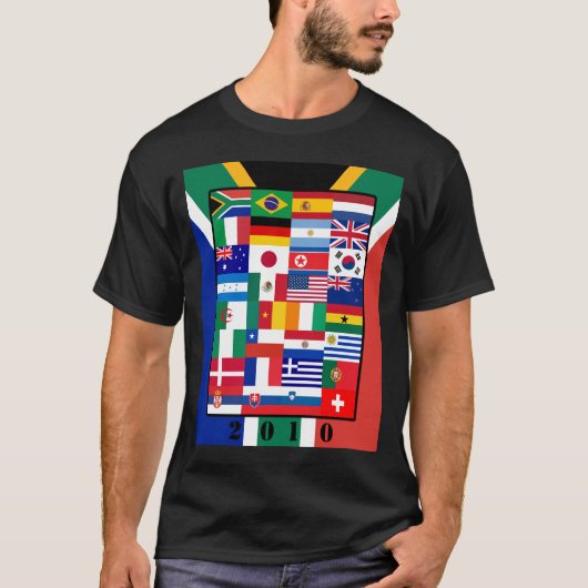 World Flags Soccer 2010 Basic Dark T-Shirt (Voorkant)