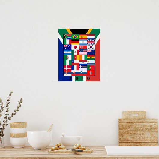 World Flags Soccer 2010 Poster (Keuken)