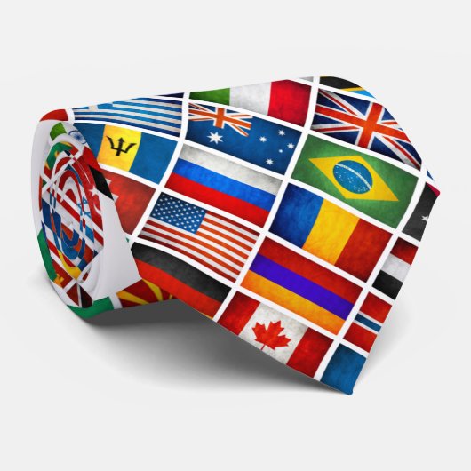 World Flags Stropdas (Opgerold)