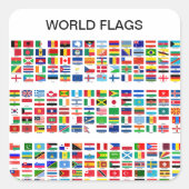 World Flags Vierkante Sticker (Voorkant)