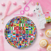 World Flags Wereldbol, International, Papieren Bordje (Feest)
