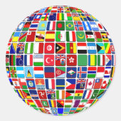 World Flags Wereldbol, International, Ronde Sticker (Voorkant)