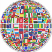 World Flags Wereldbol, International, Sticker (Voorkant)