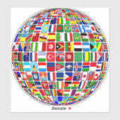 World Flags Wereldbol, International, Sticker (Vel)