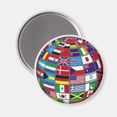 World Flags Wereldbol Magnet (Voorkant / Achterkant)