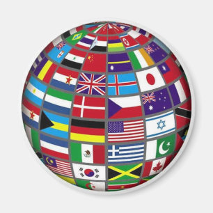 World Flags Wereldbol Magnet